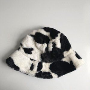 Faux Fur Cow Bucket Hat